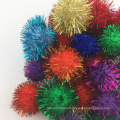 Christmas Red Glitter Tinsel Pompom